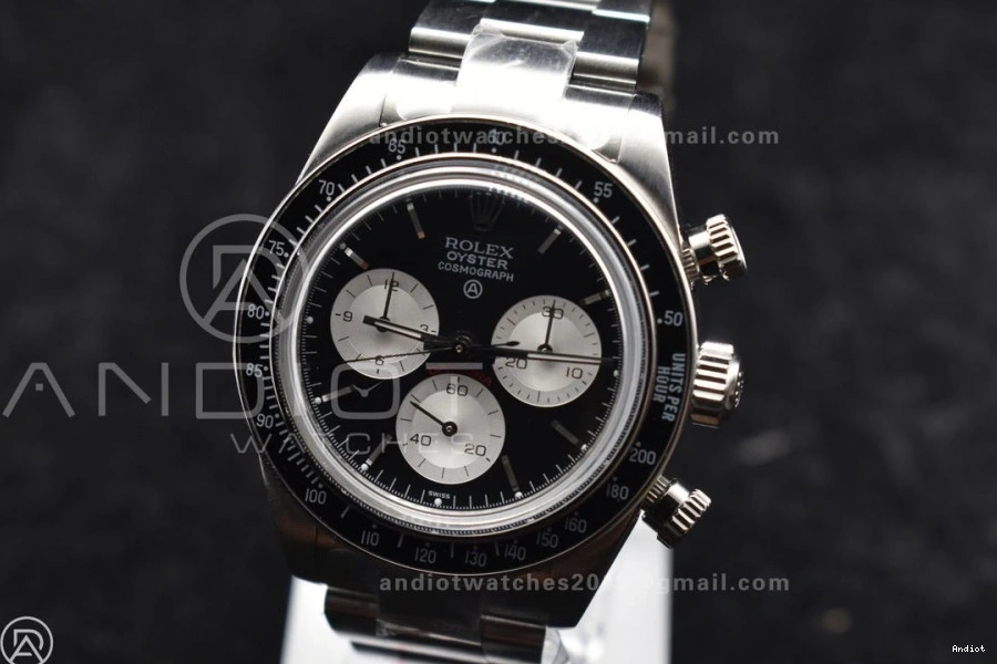 White Daytona A7750 ADGF Dial Best SS Bracelet Black on Edition SS 0311